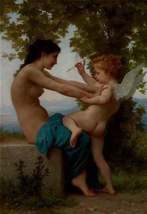 William Adolphe Bouguereau (French - A Young Girl Defending Herself against Eros - Google Art Project