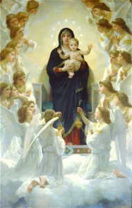 William-Adolphe Bouguereau The Virgin With Angels. Free illustration for personal and commercial use.