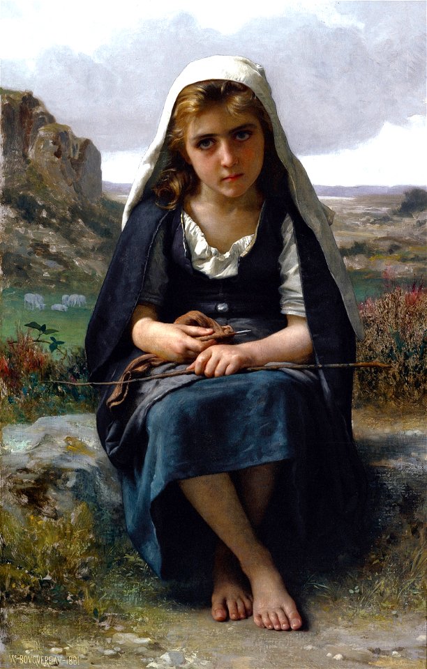 William-Adolphe Bouguereau - Gardeuse de moutons (1881)