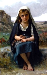William-Adolphe Bouguereau - Gardeuse de moutons (1881)