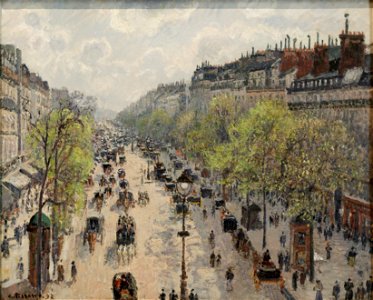 Boulevard Montmartre Spring Morning Camille Pissarro. Free illustration for personal and commercial use.