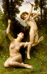 William-Adolphe Bouguereau 1901 L Amour s envole. Free illustration for personal and commercial use.
