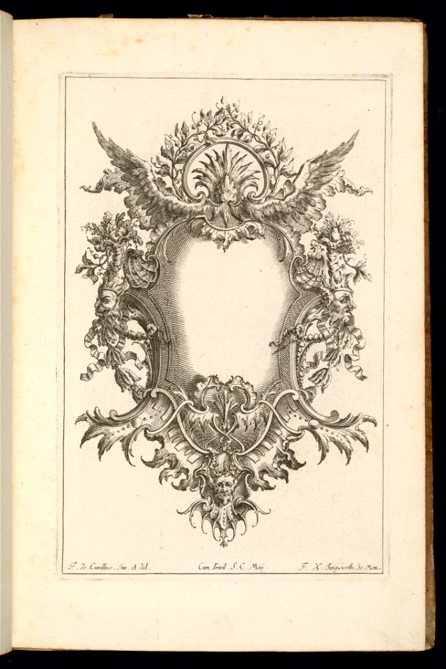 Bound Print, Cartouche Topped by Laurel Wreath, Livre de Cartouches Reguliers (Book of Regular Cartouches), 1738 (CH 18237899)