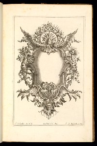 Bound Print, Cartouche Topped by Laurel Wreath, Livre de Cartouches Reguliers (Book of Regular Cartouches), 1738 (CH 18237899)