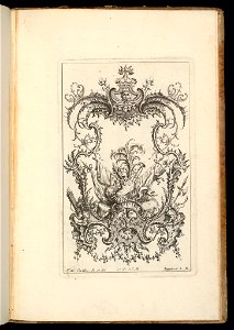 Bound Print, Cartouche with Armorial Trophy, Livre d’ornements (Book of Ornaments), 1738 (CH 18238445)