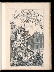 Bound Print, Cartouche with Fountain and Building, Livre Nouveau Morceaux de Fantaisie (New Book of Fantasy Pieces), 1738–45 (CH 18238519)