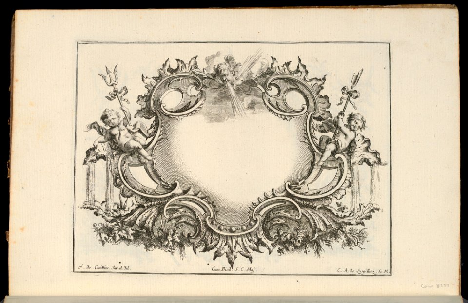 Bound Print, Cartouche with Two Winds, Livre de Cartouches Reguliers (Book of Regular Cartouches), 1738 (CH 18237949)