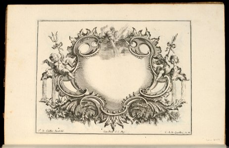 Bound Print, Cartouche with Two Winds, Livre de Cartouches Reguliers (Book of Regular Cartouches), 1738 (CH 18237949)
