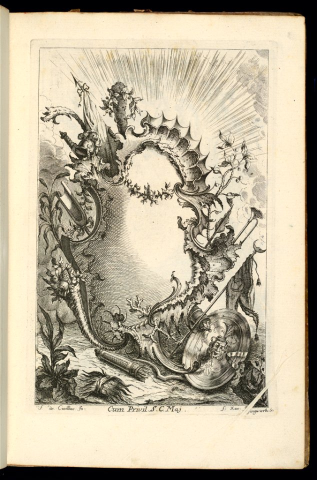 Bound Print, Cartouche with Armorial Trophy, Livre de Cartouches à divers usages (Book of Cartouches for Different Uses), 1738 (CH 18237881)