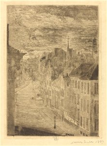 Boulevard van Iseghem, Ostend, print by James Ensor, 1889, Prints Department, Royal Library of Belgium, S. II 53363