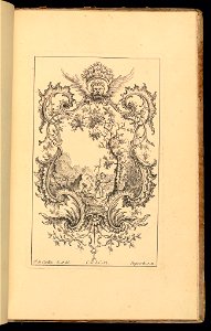 Bound Print, Cartouche with Putti in Landscape, Livre d’ornements (Book of Ornaments), 1738 (CH 18238405)
