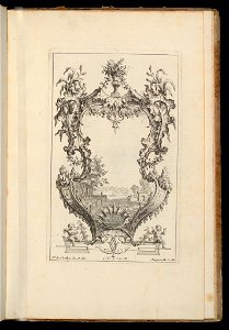 Bound Print, Cartouche with River Landscape, Livre d’ornements (Book of Ornaments), 1738 (CH 18238433)