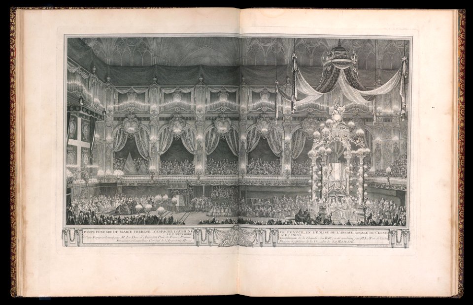 Bound Print, Pompe funèbre de Marie Thérèse d’Espagne Dauphine de France, en l’église de l’abbaye royale de St. Denis le V septembre M.D.CCXLVI (Funeral of Marie Thérèse of Spain, Dauphine of France, (CH 18221267)