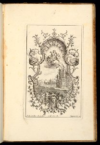 Bound Print, Cartouche with View of Palace and Ruins, Livre d’ornements (Book of Ornaments), 1738 (CH 18238465)