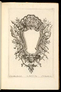 Bound Print, Cartouche Topped by Open Crown, Livre de Cartouches Reguliers (Book of Regular Cartouches), 1738 (CH 18237891)