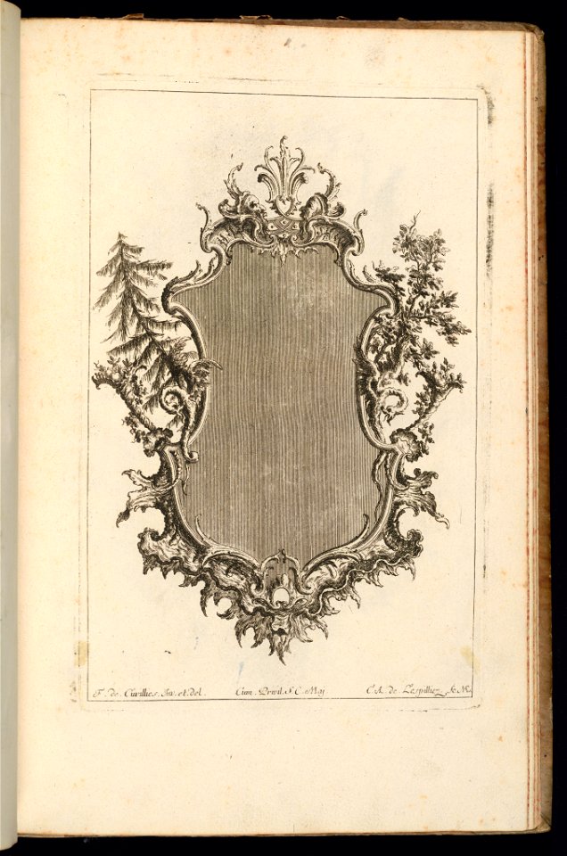 Bound Print, Frame with Masks and Trees, Troisième Livre de Cadres (Third Book of Frames), 1740–68 (CH 18238225)