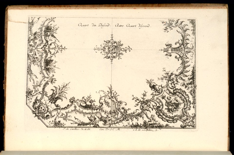 Bound Print, Two Quarters of a Ceiling, Nouveau Livre de Plafonds (New Book of Ceilings), 1740–68 (CH 18238267)