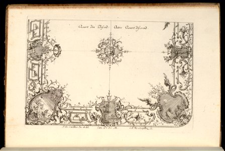 Bound Print, Two Quarters of a Ceiling, Nouveau Livre de Plafonds (New Book of Ceilings), 1740–68 (CH 18238299)