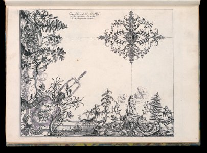 Bound Print, Quarter of a Ceiling, Livre de Plafonds (Book of Ceilings), 1740 (CH 18238495)