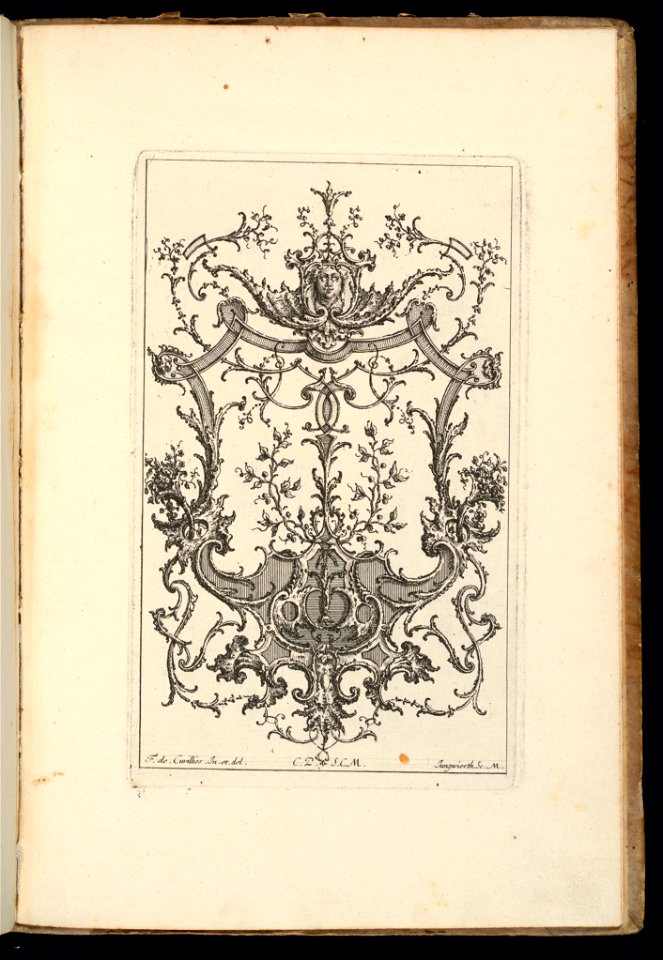 Bound Print, Cartouche with Two Laurel Branches, Livre d’ornements (Book of Ornaments), 1738 (CH 18238453)