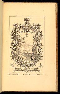 Bound Print, Cartouche with Bridge in Landscape, Livre d’ornements (Book of Ornaments), 1738 (CH 18238413)