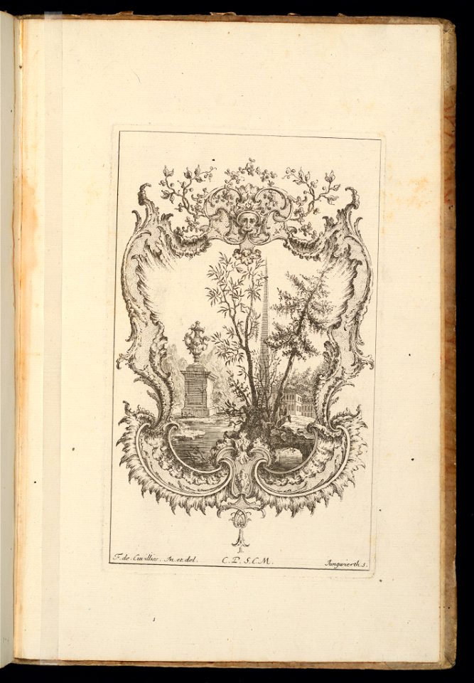 Bound Print, Cartouche with Garden Scene, Livre d’ornements (Book of Ornaments), 1738 (CH 18238473)