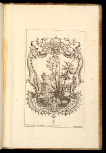Bound Print, Cartouche with Garden Scene, Livre d’ornements (Book of Ornaments), 1738 (CH 18238473)