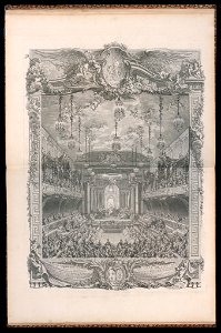 Bound Print, Décoration de la salle de spectacle, construit dans le manège couvert de la grande écurie à Versailles, pour la représentation de la Princesse de Navarre Comédie Ballet, donnée à (CH 18221247)