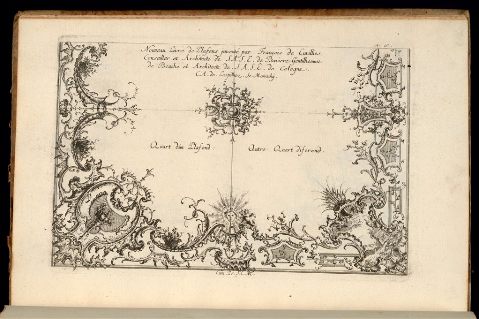 Bound Print, Two Quarters of a Ceiling, Nouveau Livre de Plafonds (New Book of Ceilings), 1740–68 (CH 18238261)
