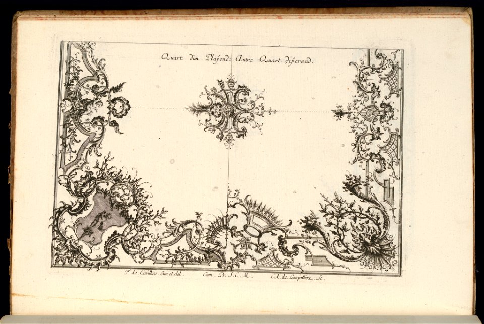 Bound Print, Two Quarters of a Ceiling, Nouveau Livre de Plafonds (New Book of Ceilings), 1740–68 (CH 18238293)