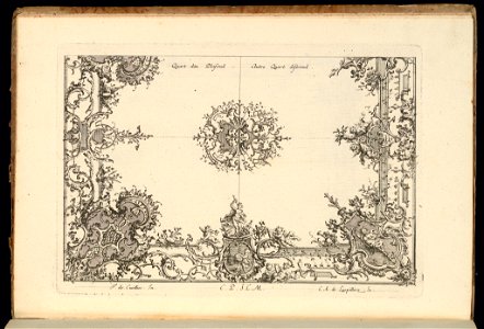 Bound Print, Two Quarters of a Ceiling, Nouveau Livre de Plafonds (New Book of Ceilings), 1740–68 (CH 18238371)