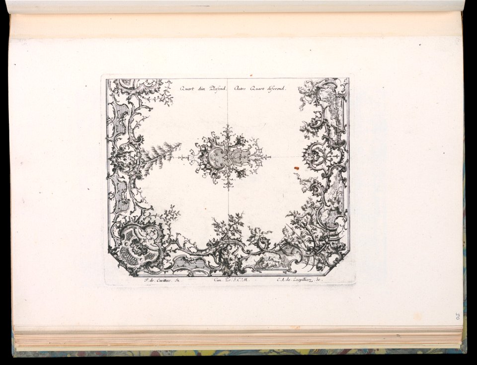Bound Print, Two Quarters of a Ceiling, Nouveau Livre de Plafonds (New Book of Ceilings), 1740–68 (CH 18238579)