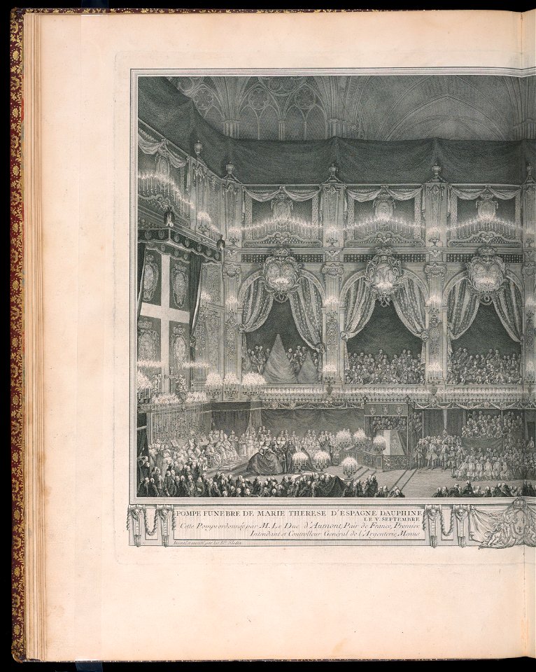 Bound Print, Pompe funèbre de Marie Thérèse d’Espagne Dauphine de France, en l’église de l’abbaye royale de St. Denis le V septembre M.D.CCXLVI (Funeral of Marie Thérèse of Spain, Dauphine of France, (CH 18221267-2)