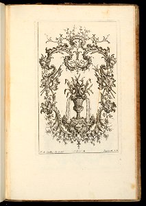 Bound Print, Cartouche with Vase and Dolphins, Livre d’ornements (Book of Ornaments), 1738 (CH 18238439)