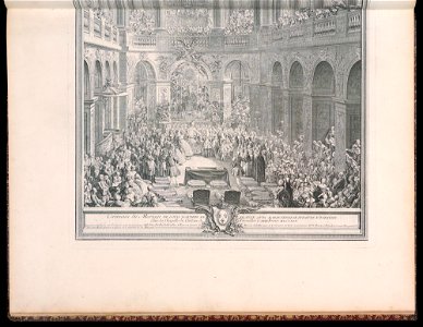 Bound Print, Cérémonie du Mariage de Louis Dauphin de France avec Marie Thérèse Infante D’Espagne dans la Chapelle du Château de Versailles le XXIII Février M.D. CCXLV. (Marriage Ceremony of Louis (CH 18221237-3)