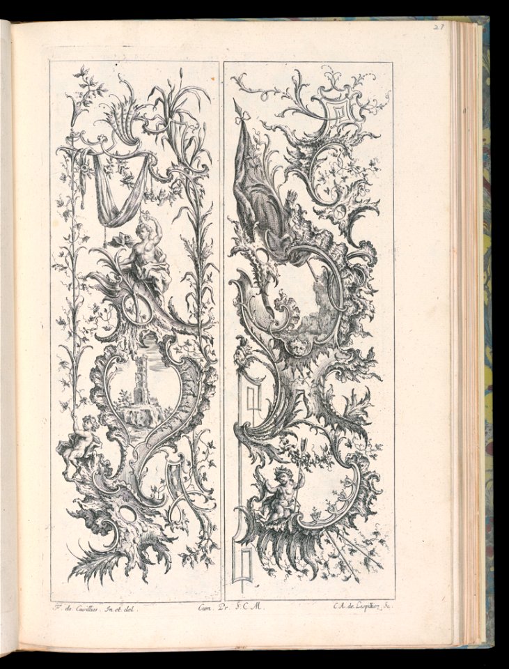 Bound Print, Two Upright Panels, Livre de Paneaux irréguliers (Book of Irregular Panels), 1738 (CH 18238551)
