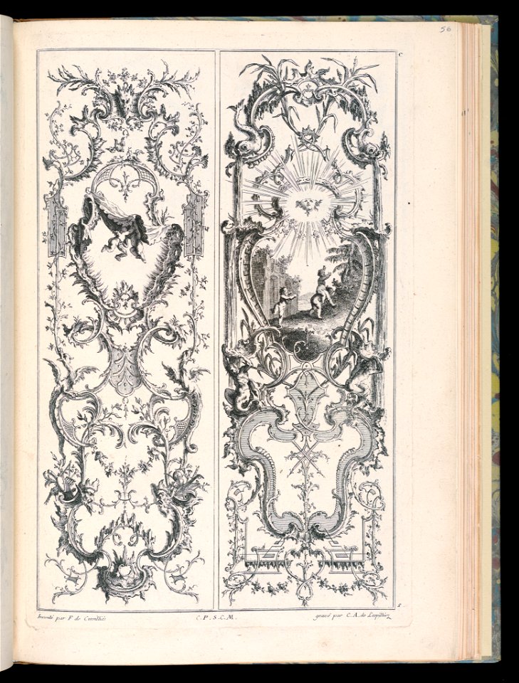 Bound Print, Two Upright Panels, Livre de Paneaux à divers usages (Book of Panels for Various Uses), 1738 and 1745 (CH 18238769)
