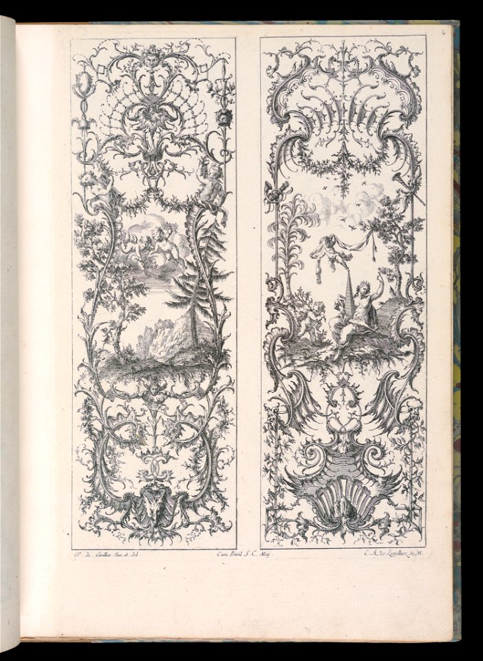 Bound Print, Two Upright Panels, Livre Nouveaux de Paneaux à divers usages (Book of New Panels for Various Uses), 1738–45 (CH 18238835)