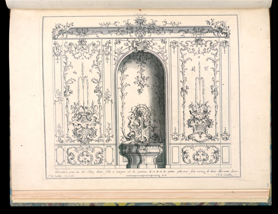Bound Print, Wall Niche with Fountain, Nouveaux desseins de Lambris (New Wainscoting Designs), 18th century (CH 18238699)