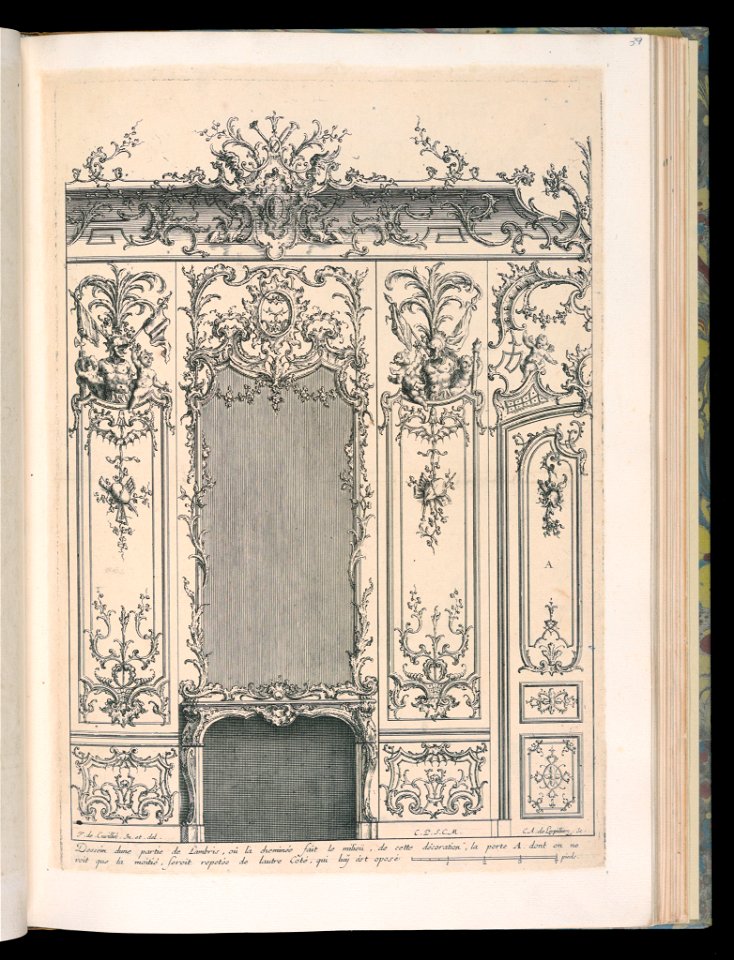 Bound Print, Wall with Chimneypiece and Mirror, Livre de Lambris (Book of Wainscoting), 18th century (CH 18238645)