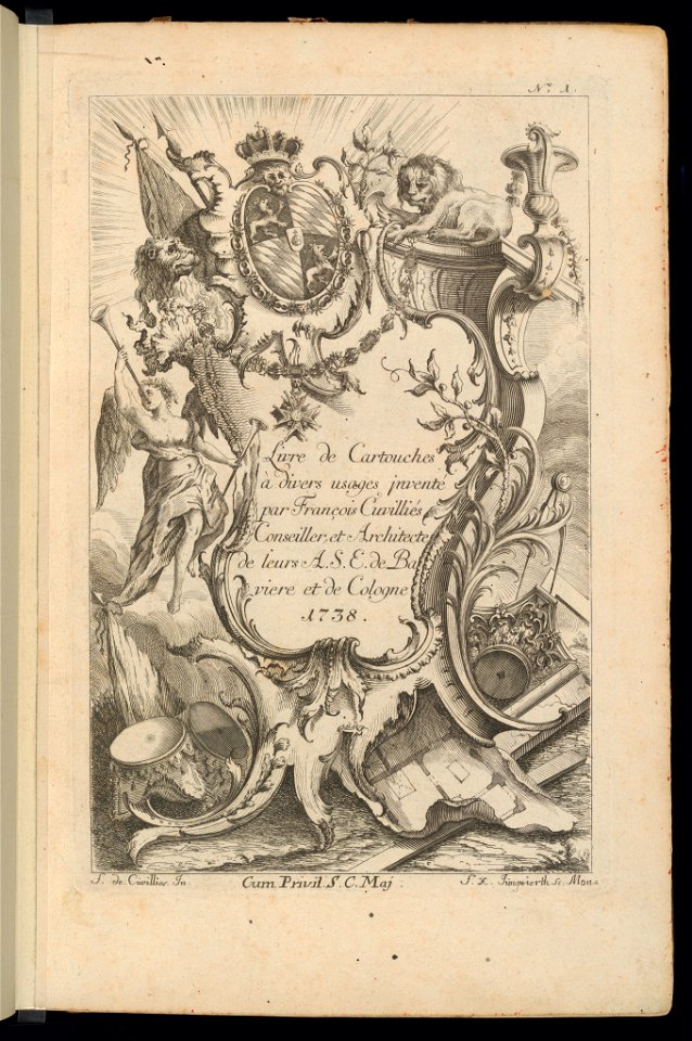 Bound Print, Title Page, Livre de Cartouches à divers usages (Book of Cartouches for Different Uses), 1738 (CH 18237921)