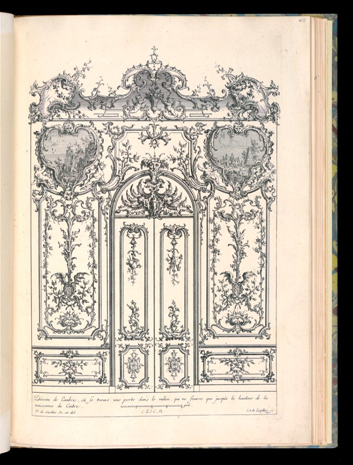 Bound Print, Wall with Double Door, Livre de Lambris (Book of Wainscoting), 18th century (CH 18238685)
