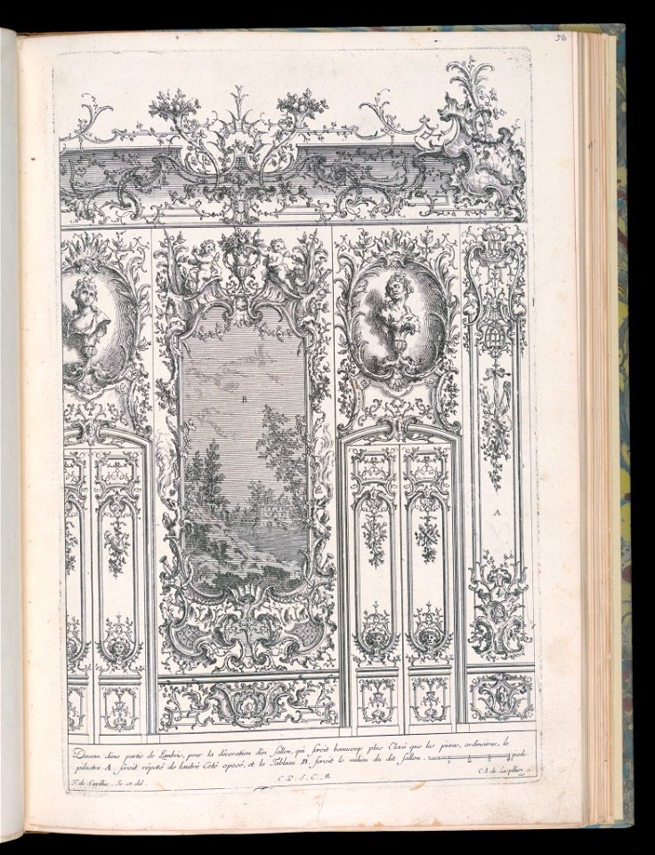 Bound Print, Wall with Trumeau Flanked by Doors, Livre de Lambris (Book of Wainscoting), 18th century (CH 18238619)