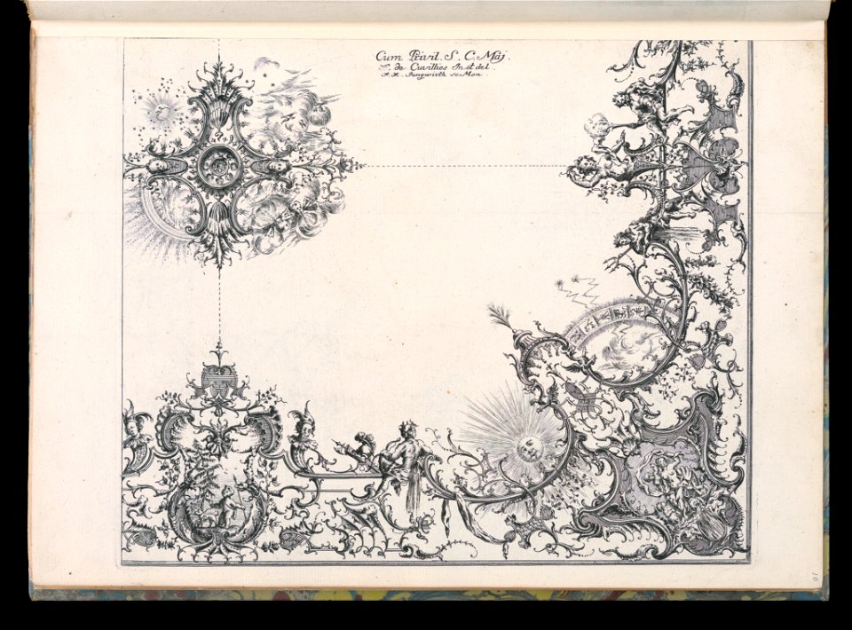 Bound Print, Quarter of a Ceiling, Livre de Plafonds (Book of Ceilings), 1740 (CH 18238489)
