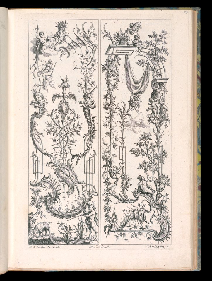 Bound Print, Two Upright Panels, Livre de Paneaux irréguliers (Book of Irregular Panels), 1738 (CH 18238541)