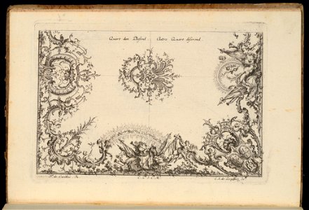 Bound Print, Two Quarters of a Ceiling, Nouveau Livre de Plafonds (New Book of Ceilings), 1740–68 (CH 18238359)