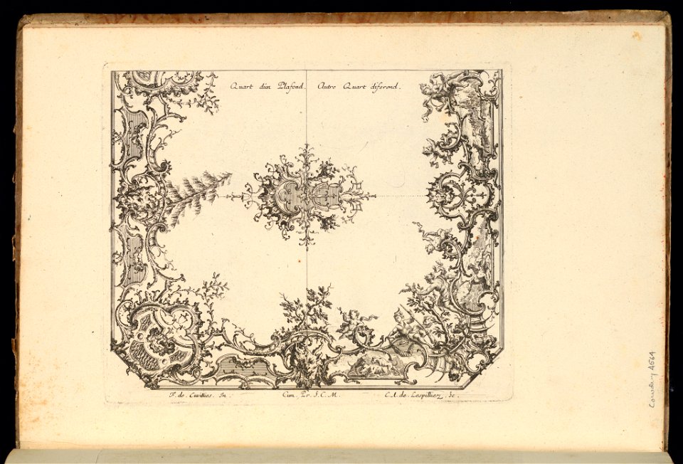 Bound Print, Two Quarters of a Ceiling, Nouveau Livre de Plafonds (New Book of Ceilings), 1740–68 (CH 18238385)
