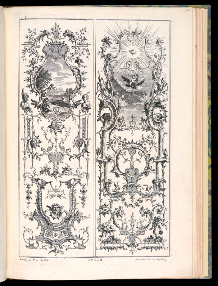 Bound Print, Two Upright Panels, Livre de Paneaux à divers usages (Book of Panels for Various Uses), 1738 and 1745 (CH 18238753)