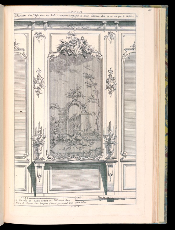 Bound Print, Wall with Painting and Consoles, Desseins de Lambris (Wainscoting Designs), 18th century (CH 18238827)