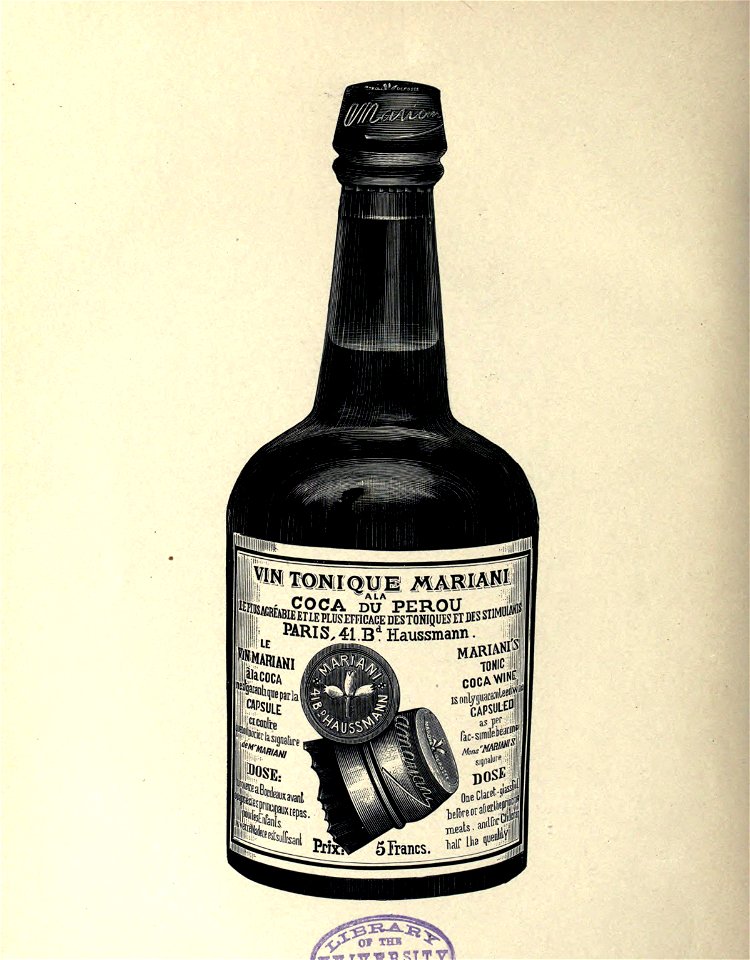 Bouteille vin Mariani Portraits 1893